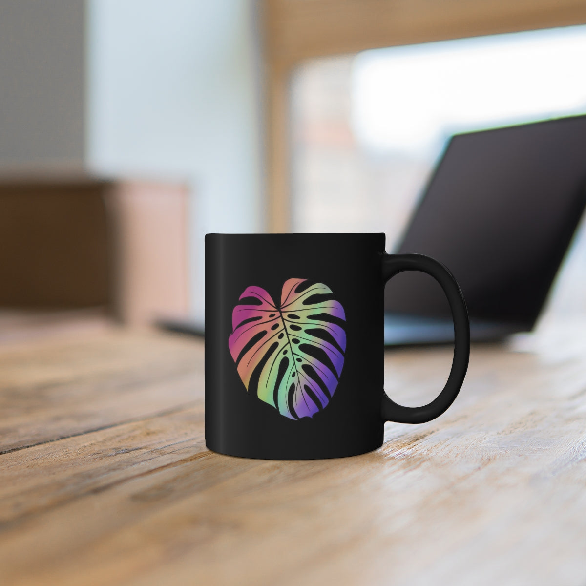 Rainbow Monstera Pride Mug - Black