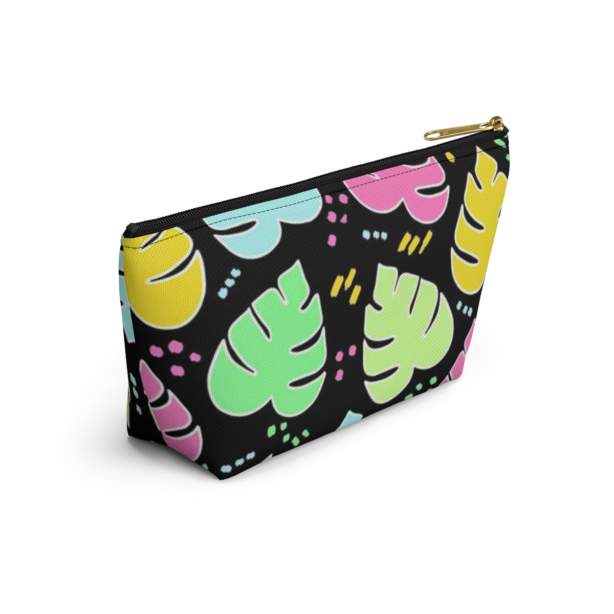 Monstera Confetti Pouch - Black