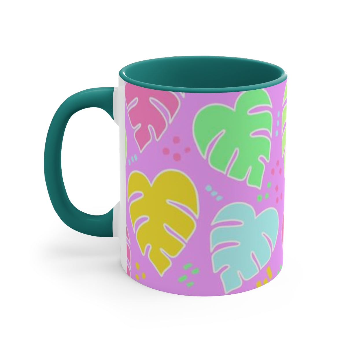 Monstera Confetti Mug - Pink