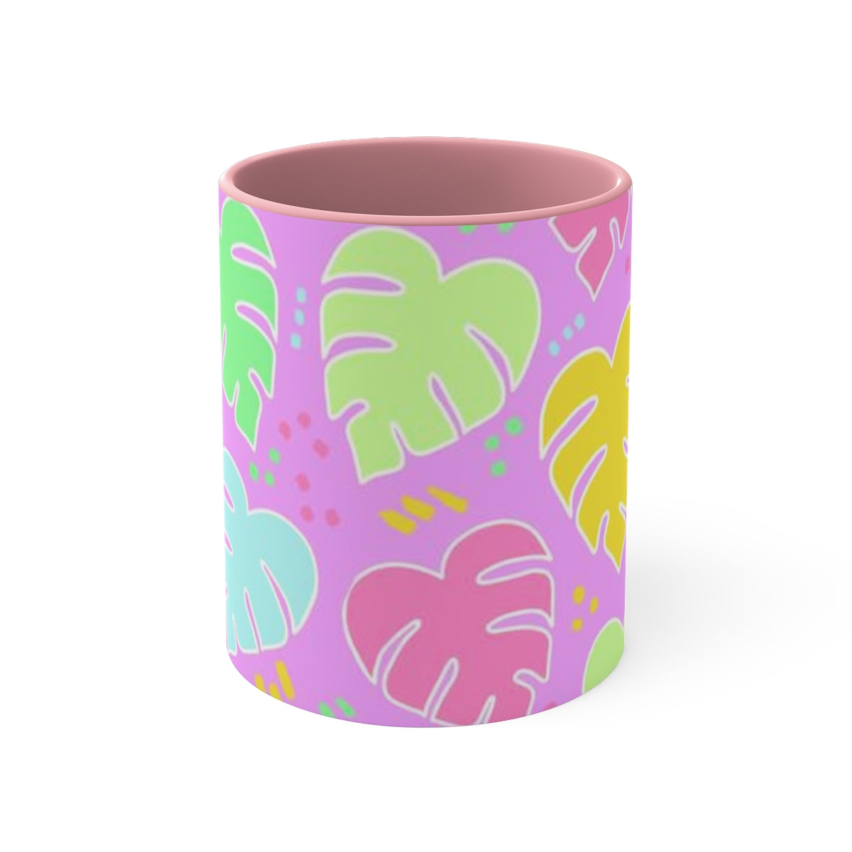 Monstera Confetti Mug - Pink