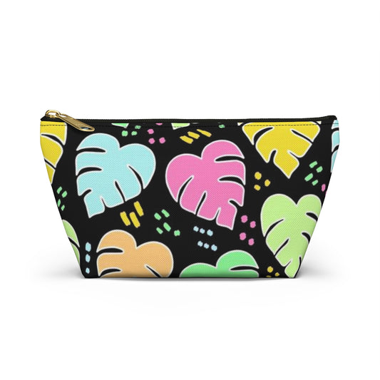 Monstera Confetti Pouch - Black