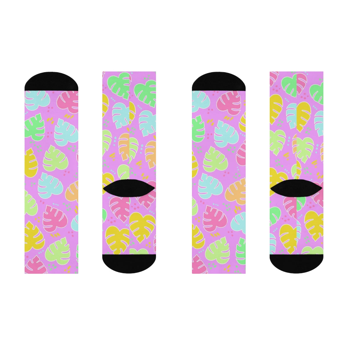 Monstera Confetti  Socks - Pink