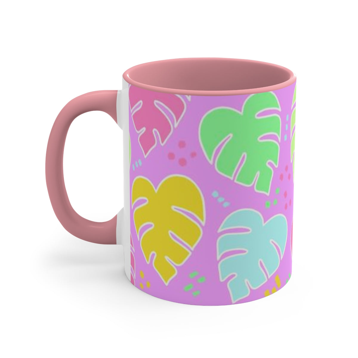 Monstera Confetti Mug - Pink