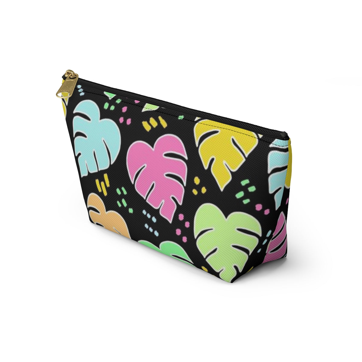 Monstera Confetti Pouch - Black