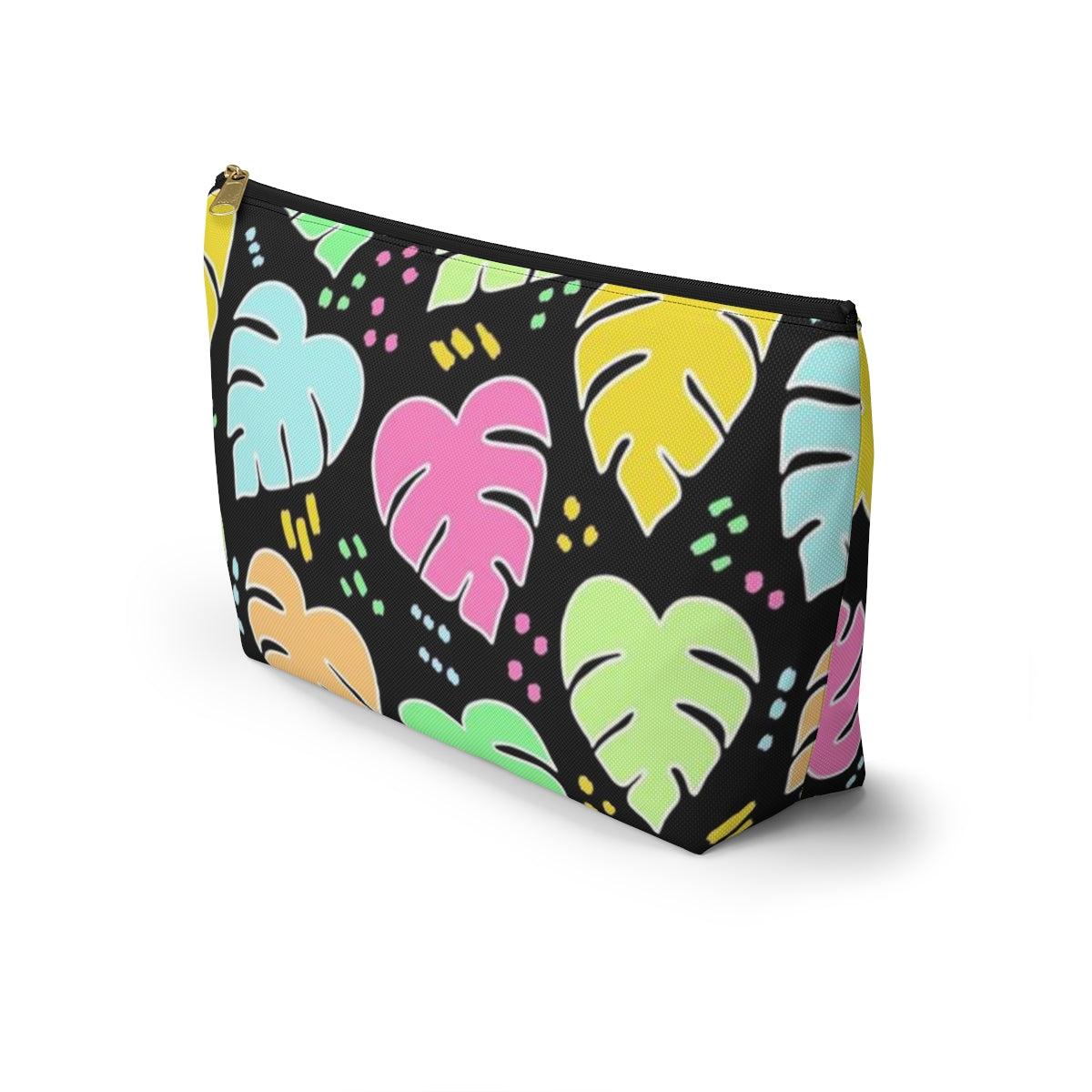 Monstera Confetti Pouch - Black