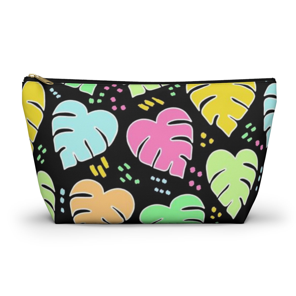 Monstera Confetti Pouch - Black