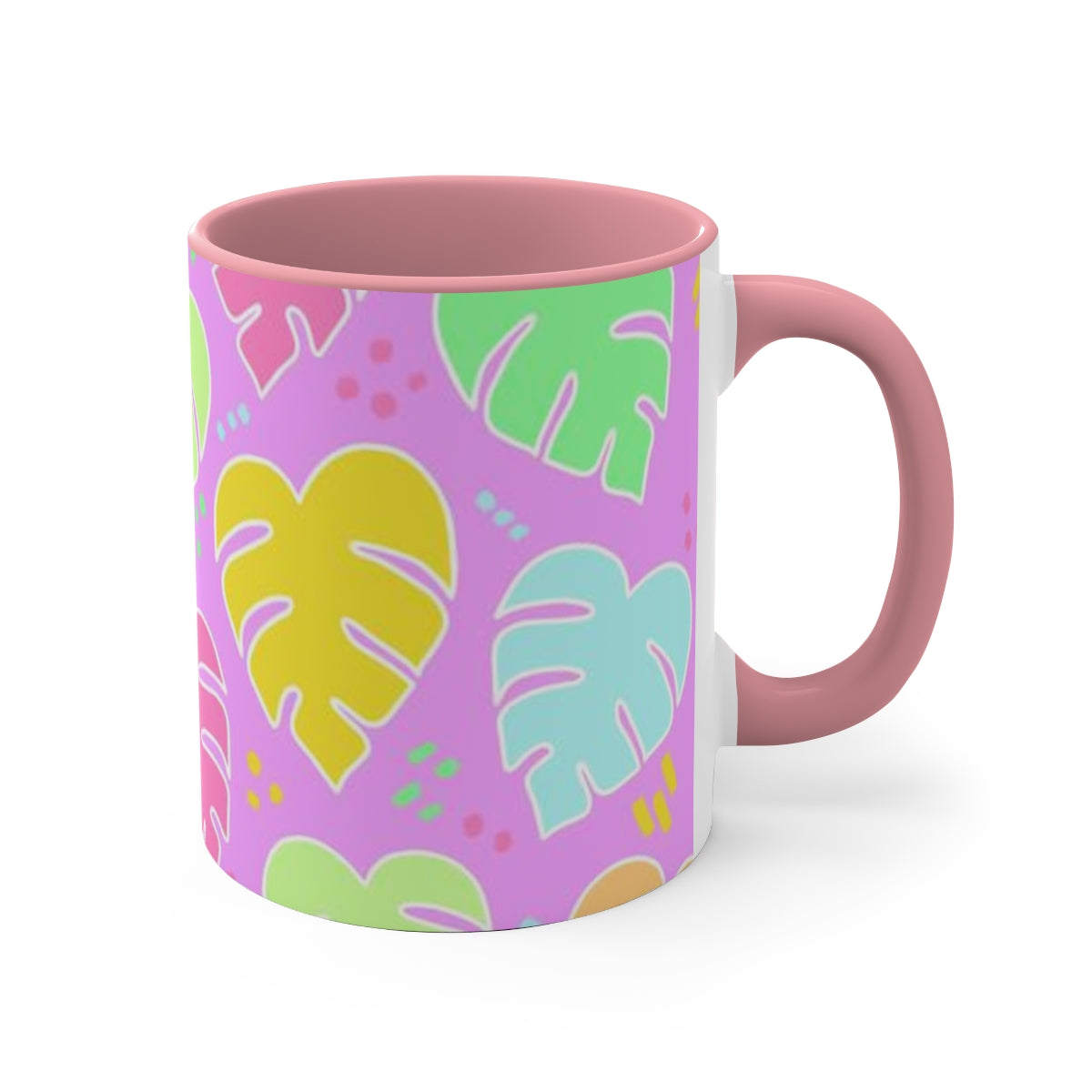 Monstera Confetti Mug - Pink