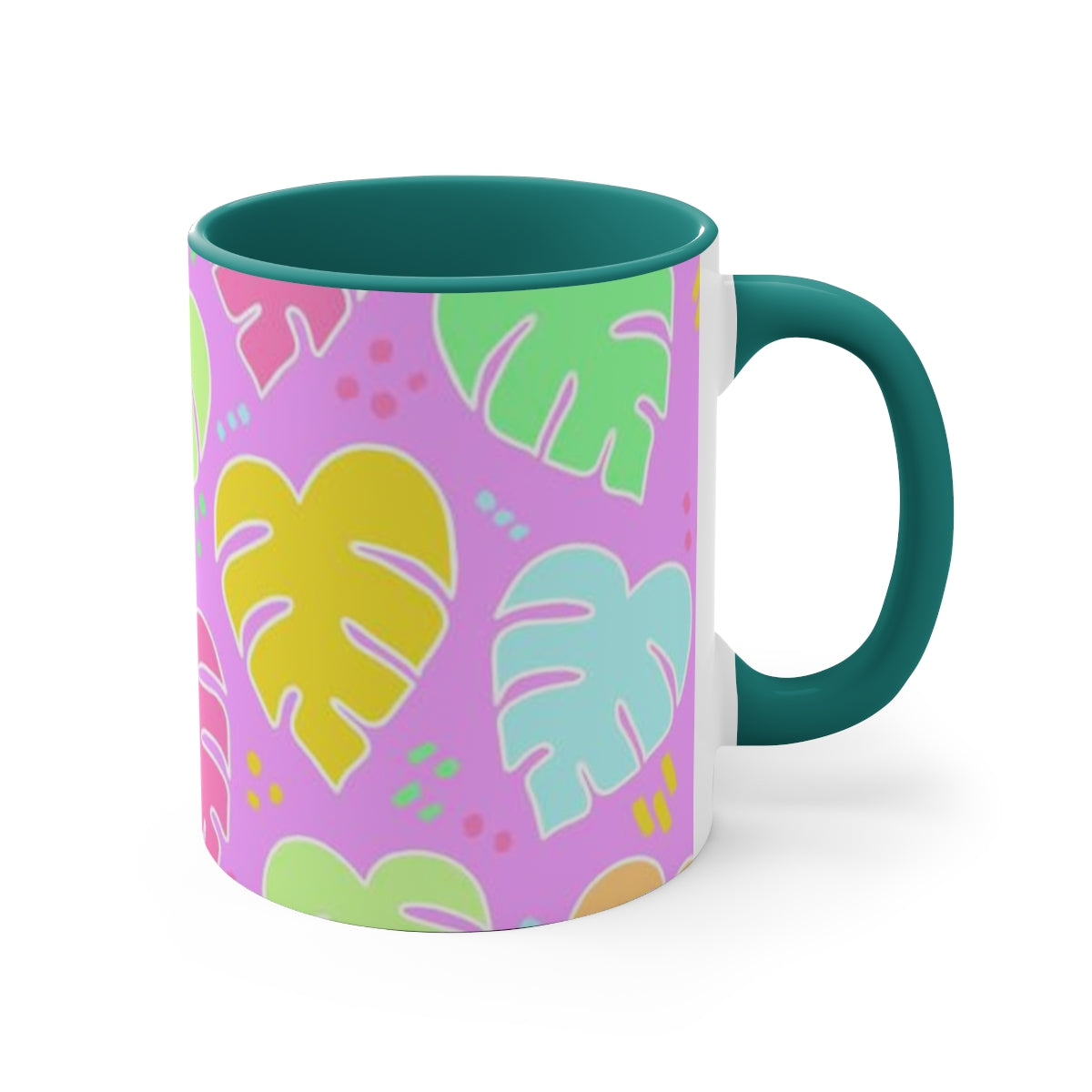 Monstera Confetti Mug - Pink