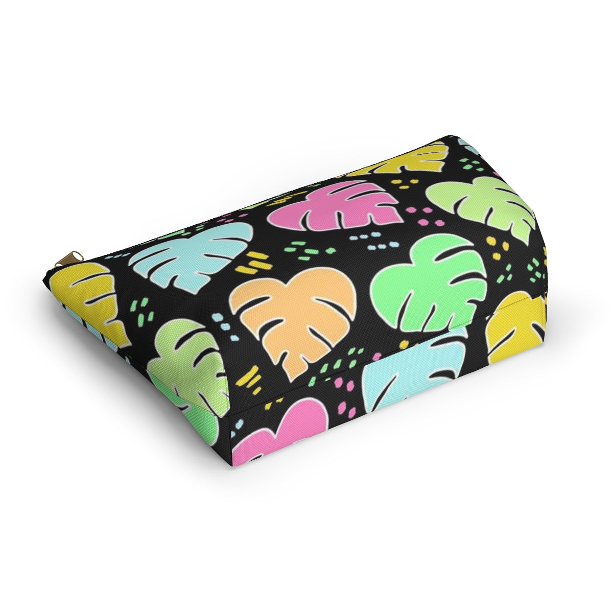 Monstera Confetti Pouch - Black