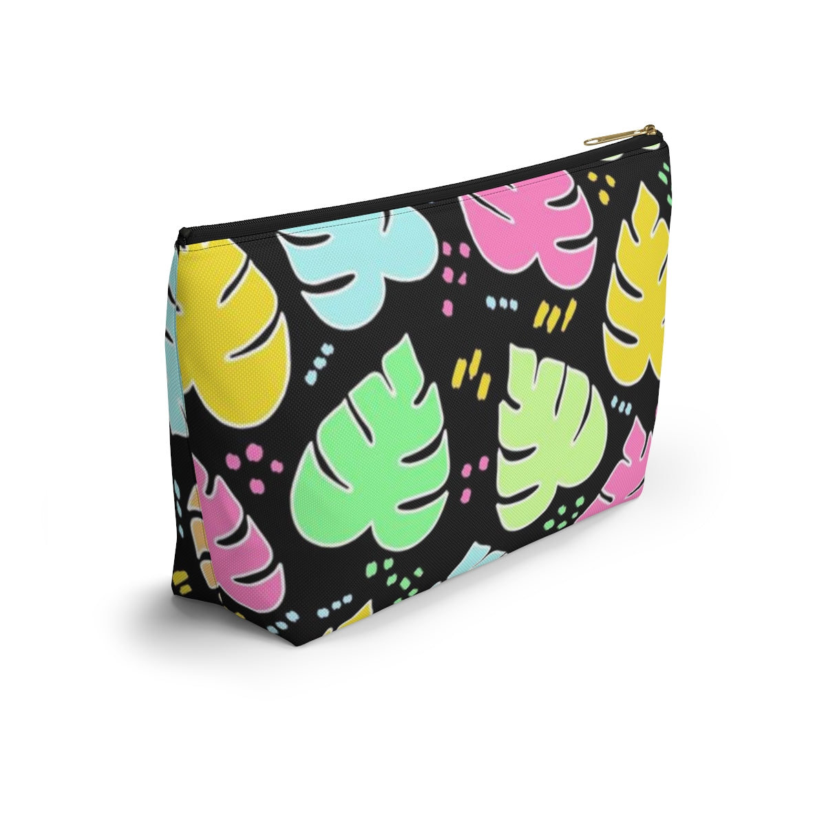 Monstera Confetti Pouch - Black