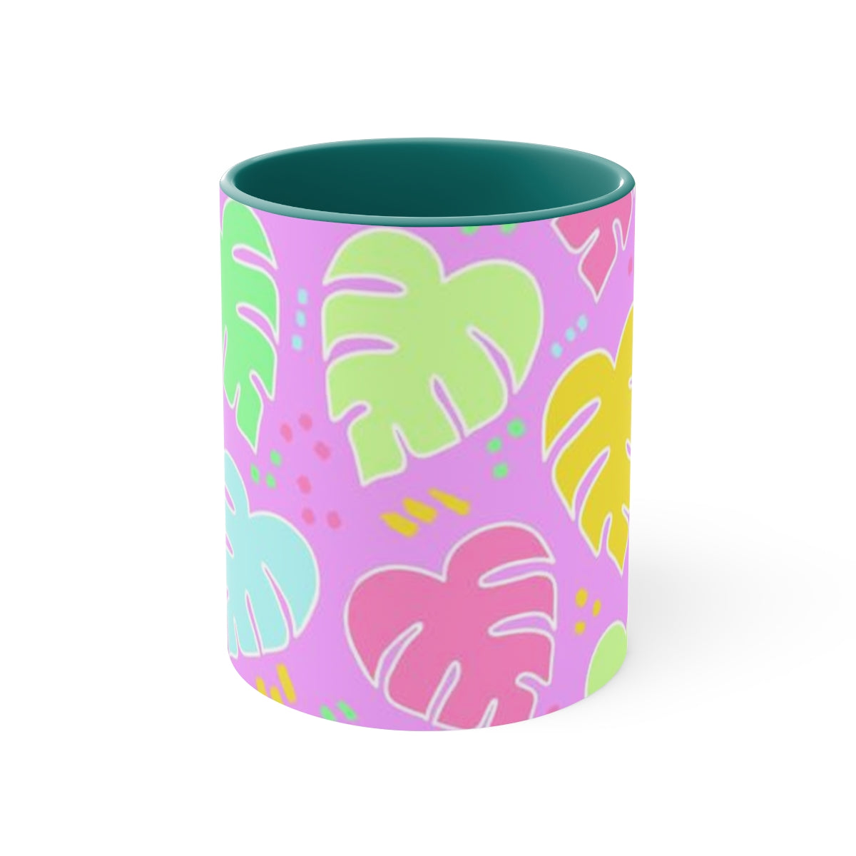 Monstera Confetti Mug - Pink