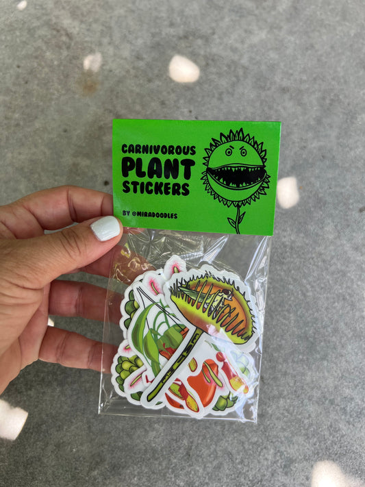 Carnivorous Plant Sticker Pack - 4 Stickers