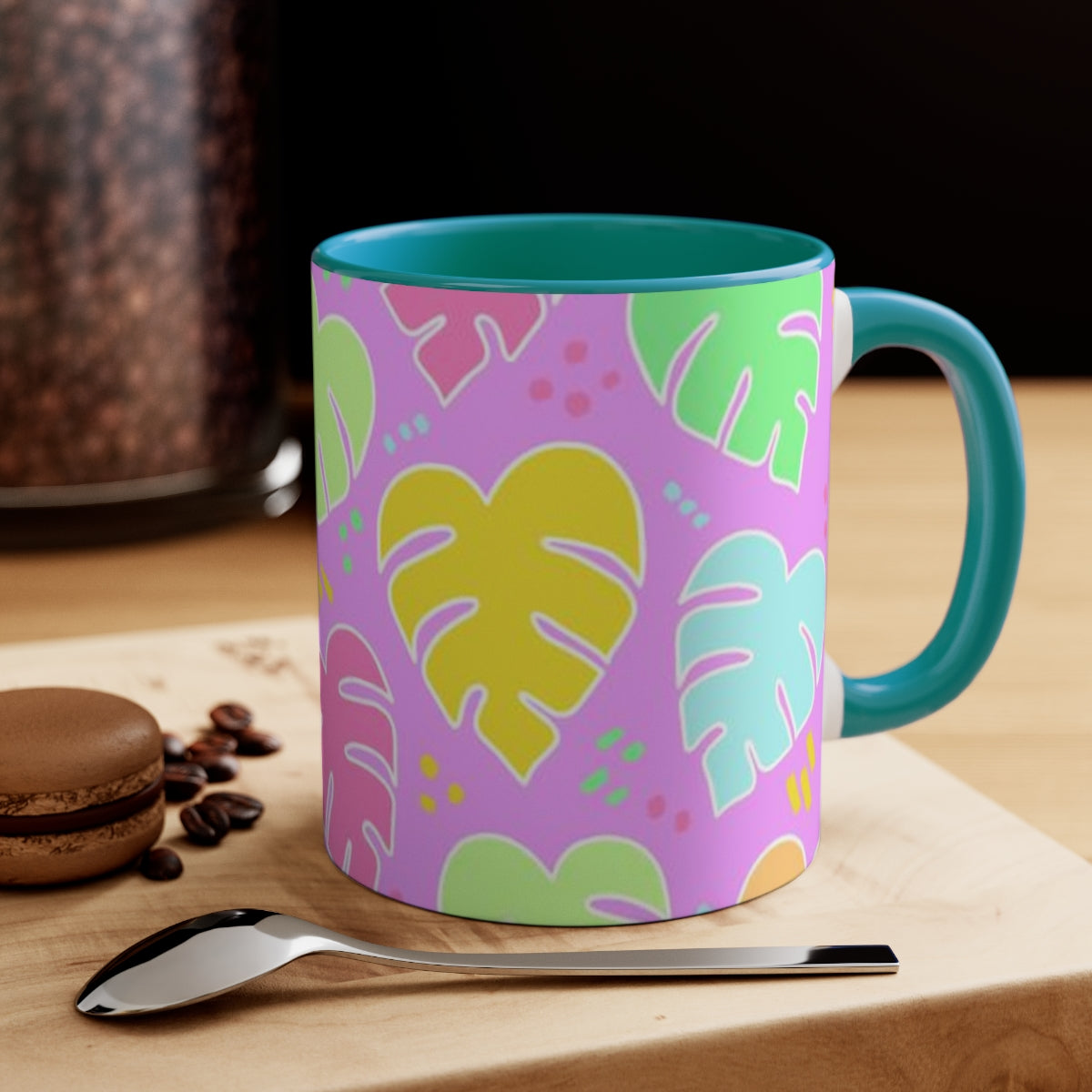 Monstera Confetti Mug - Pink