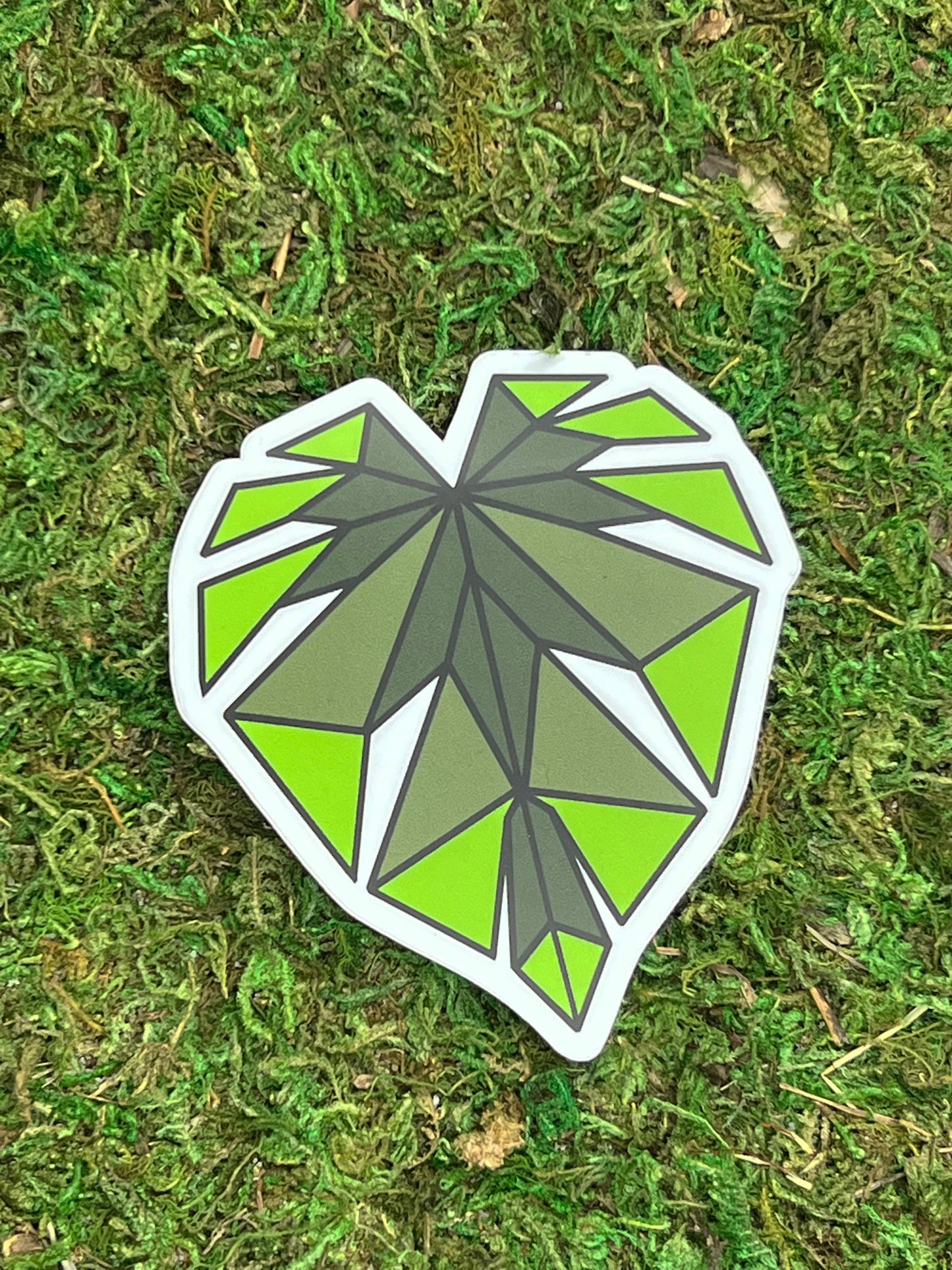 Geometric Minimalist Leaf Sticker