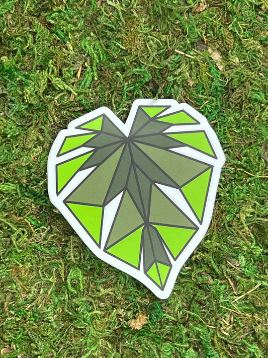 Geometric Minimalist Leaf Sticker