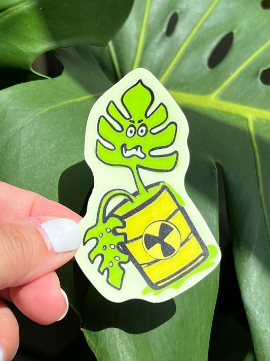 Glow in the Dark Monstera Monster Sticker