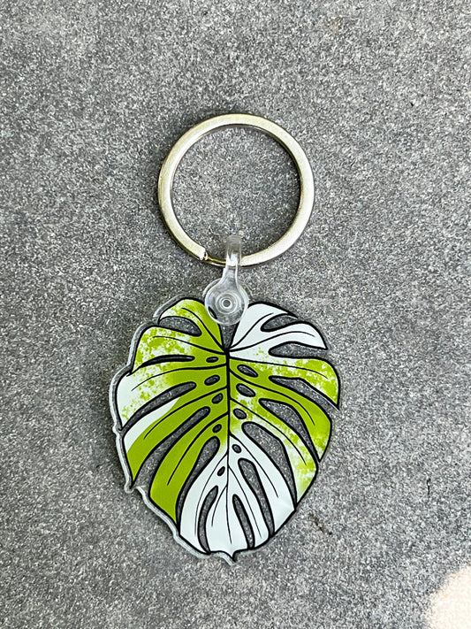 Monstera Albo Keychain