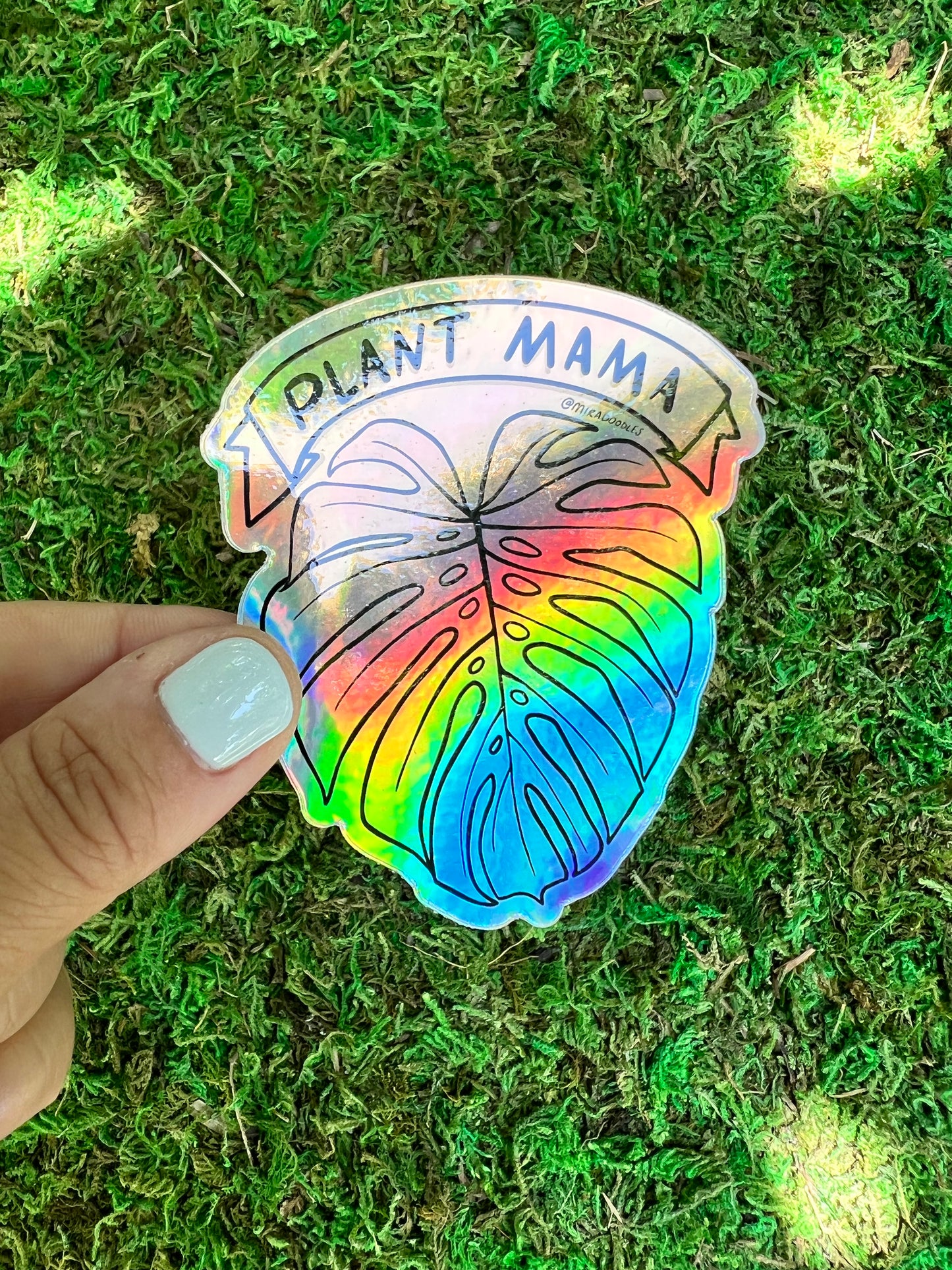 Plant Mama Holographic Sticker